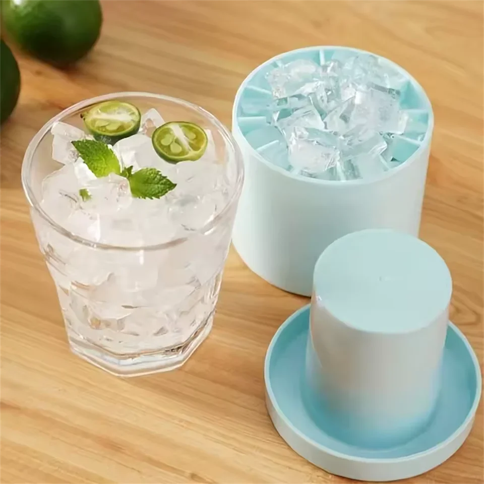 Food Grade Silicone Ice Mold Cylinder Ice Lattice Ice Making Mold Ice Bucket Ice Storage Box Ice Cup Quick Freeze Easy Release