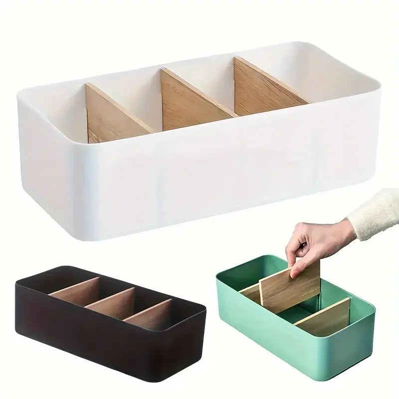 Desktop Storage Box, Bamboo And Wood Cosmetics Storage Basket, Remote Control Panel Storage Box, Miscellaneous Storage Basket