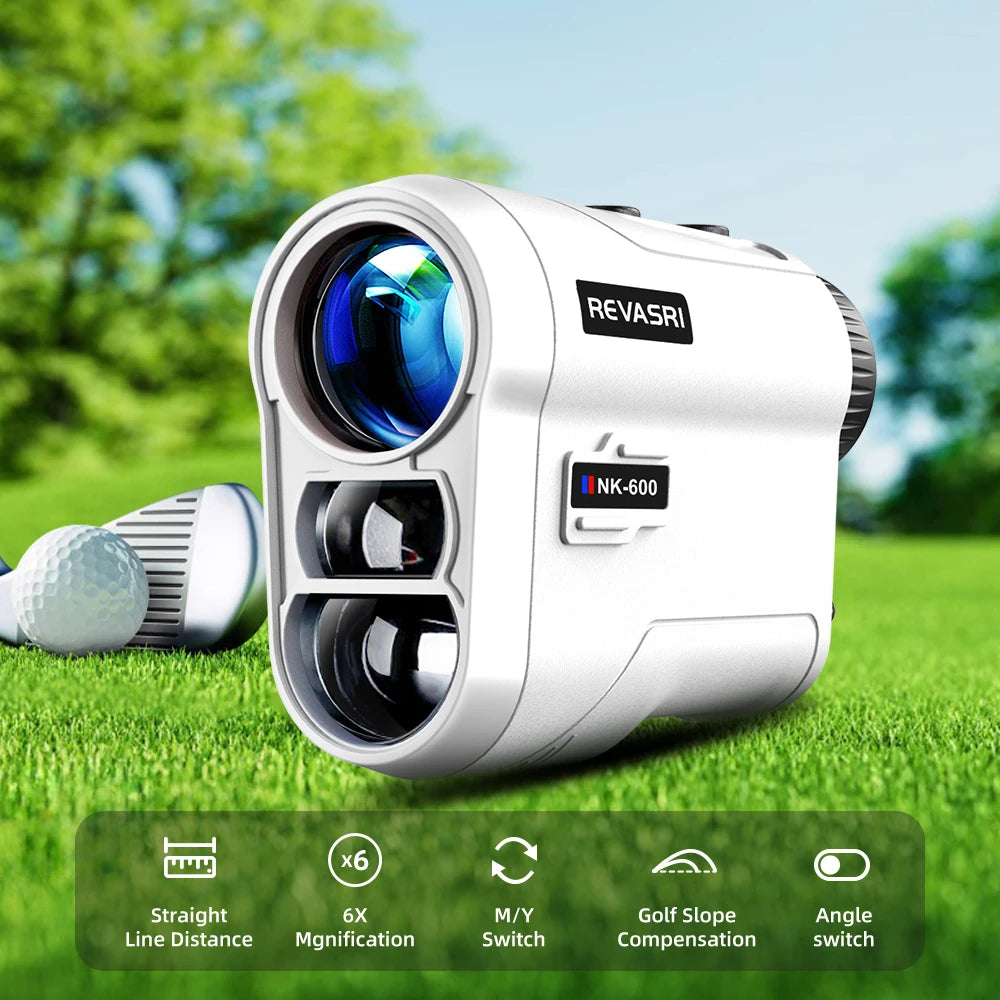 REVASRI Golf Laser Rangefinder Rechargeable 600M/1000M 6X Magnification Monocular Telescope Range Finder for Outdoor Sports