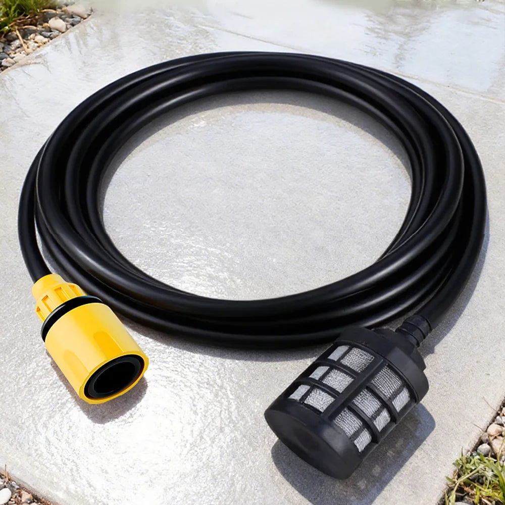 5m/10m/15m/20m Cordless Lithium High-Pressure Car Wash Gun Water Inlet Hose, Household Washer Pipe, 3/8" Flexible Suction Hose