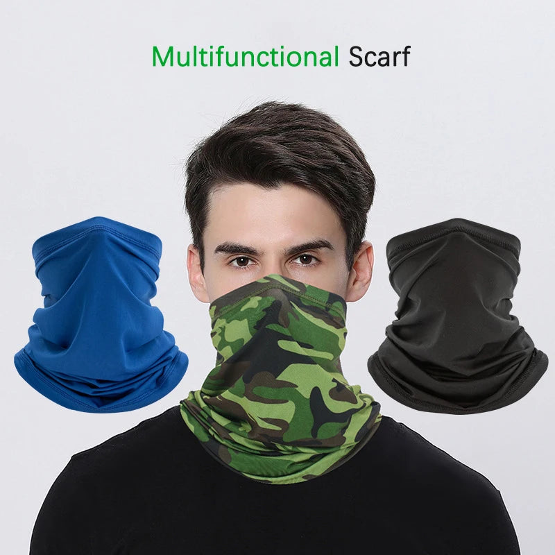 Neck Warmer Summer Breathable Face Mask Sun Protection Ice Silk Outdoor Fishing Magic Neckerchief Cycling Sports Hiking Scarves