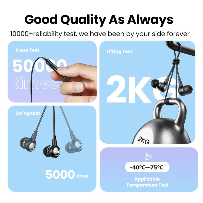 UGREEN Wired In-Ear Earphones with Mic, 3 Connector Options