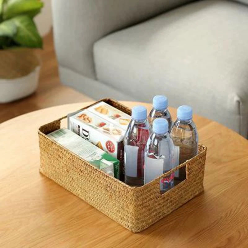 Natural Woven Seagrass Storage Basket – 4 Variants