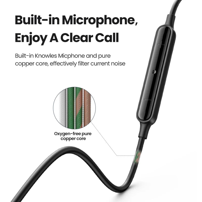 UGREEN Wired In-Ear Earphones with Mic, 3 Connector Options