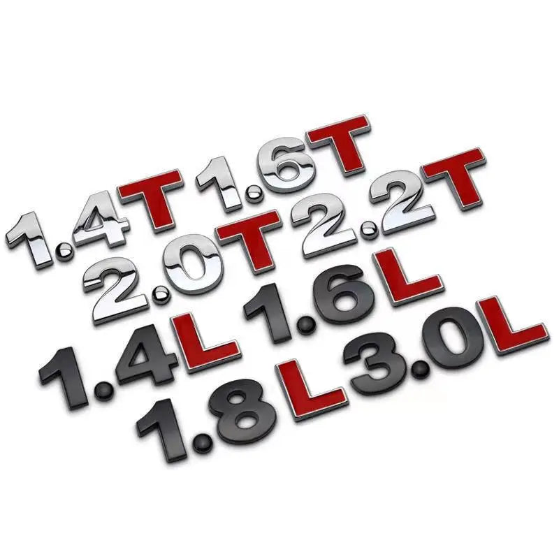 1Pcs 3D Metal 45mm 25mm DIY Letters Alphabet Emblem Numbers Chrome Labeling Car Sticker Digital Badge Accessories Motorcycle