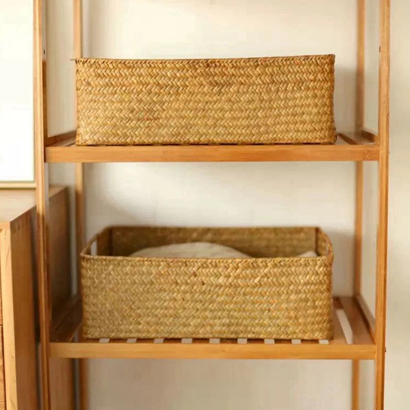 Natural Woven Seagrass Storage Basket – 4 Variants