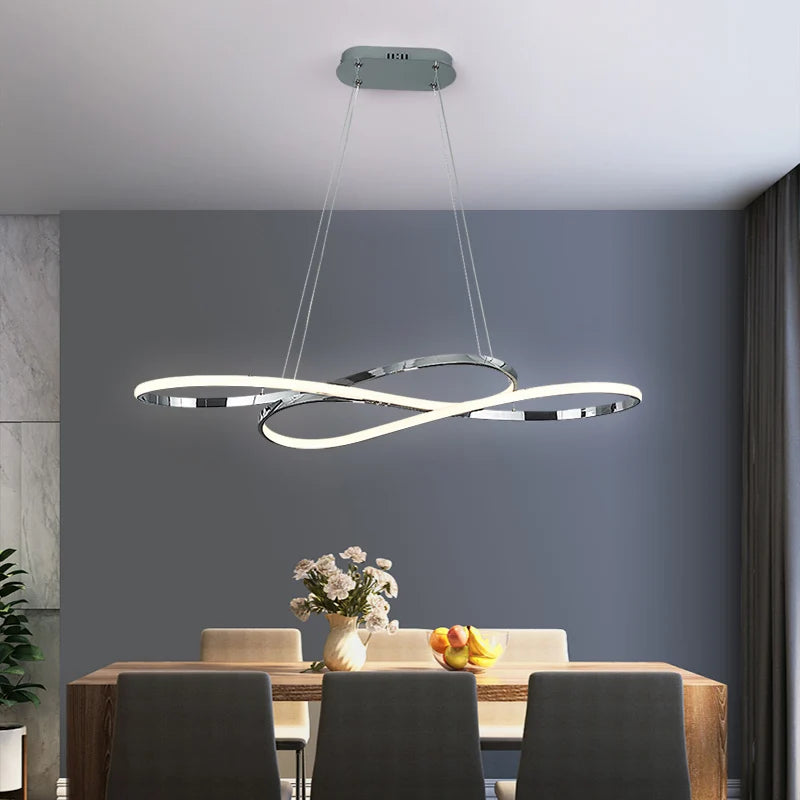 Nordic Simple LED Restaurant Pendant Lights Creative Light Luxury Dining Room Large Chandelier Modern Home Indoor Lighting Lamps
