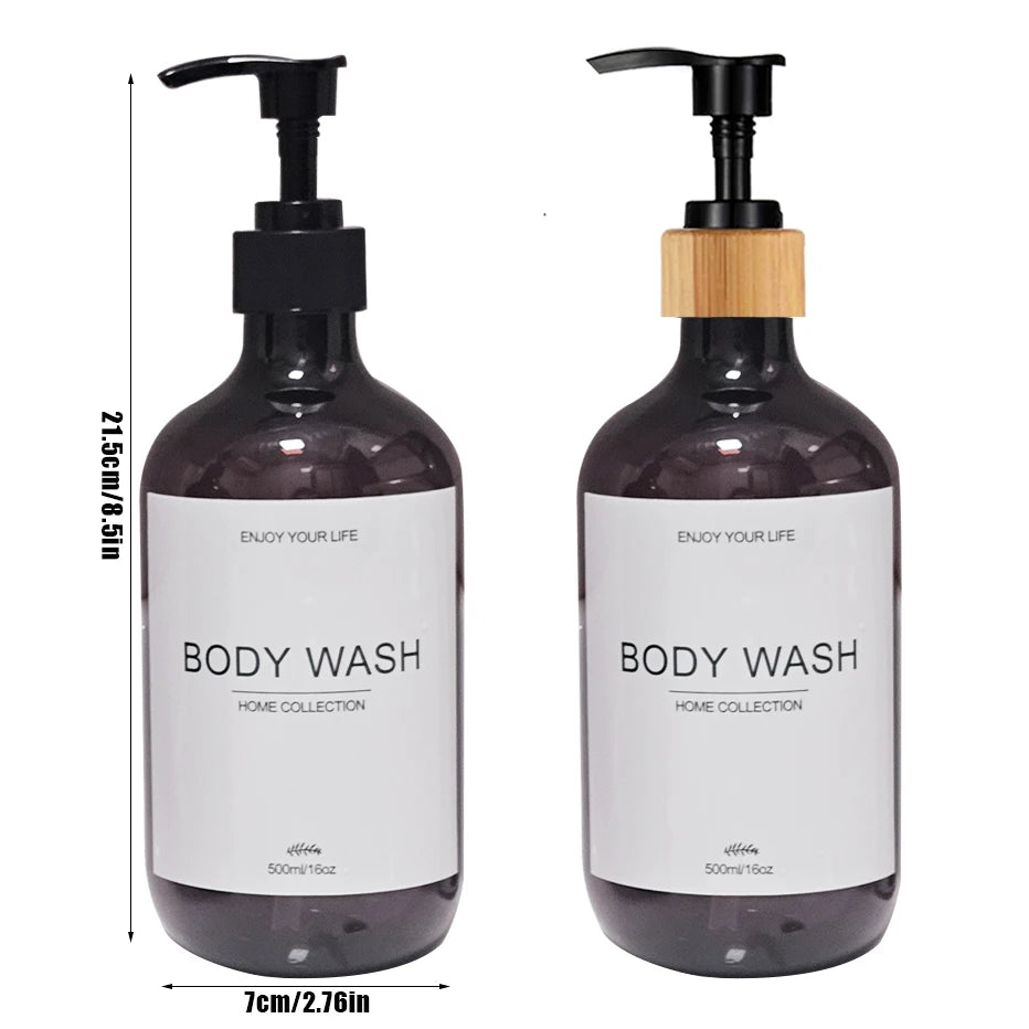 500ml Shower Dispenser Bottle – Shampoo, Conditioner & Body Wash Labels