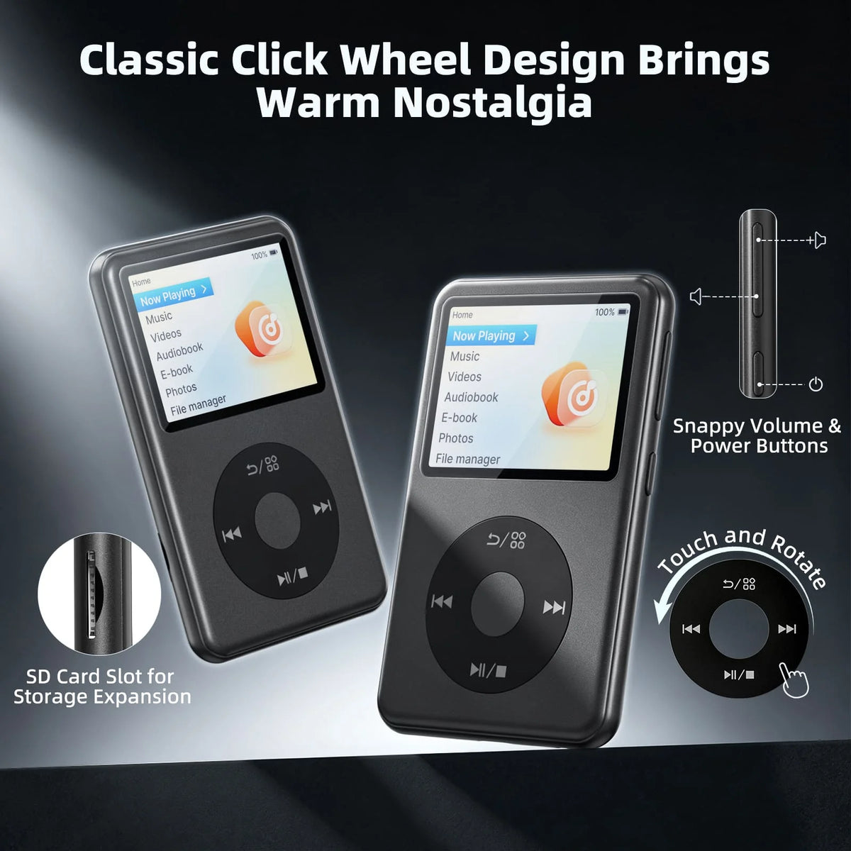 INNIOASIS Y2 Bluetooth MP3 Player, 8GB