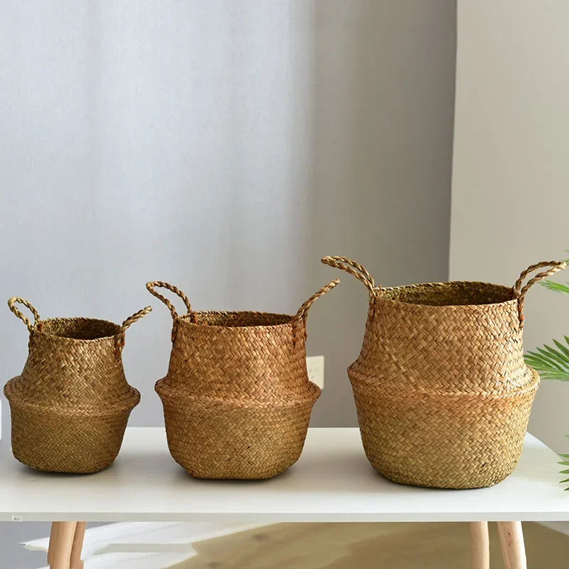 Handwoven Seagrass Storage Basket – Multiple Sizes