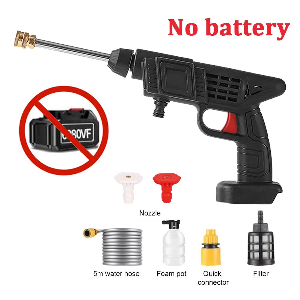 New Wireless High Pressure Car Wash Water Gun Car Washer Self Priming Sustain 300W For Auto Home Garden Cleaning Car Washing