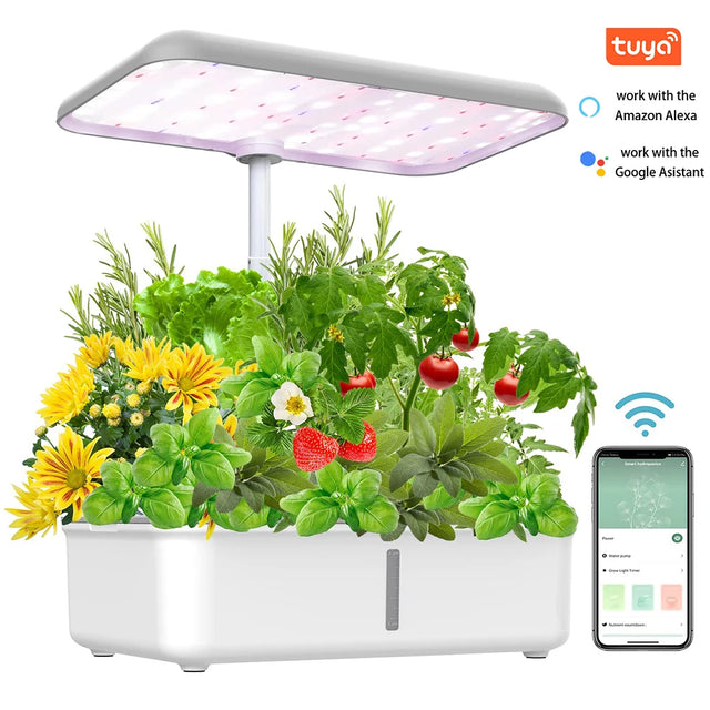 14-Pod Hydroponic Growing System — LED & App Control