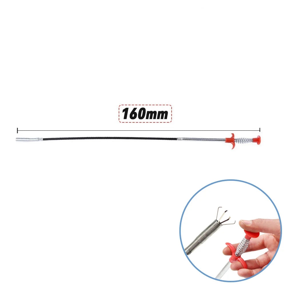 Bathroom Spring Pipe Dredging Tools Kitchen Sink Cleaning Hair Catcher Hair Clog Remover Grabber for Shower Drains Bath Basin