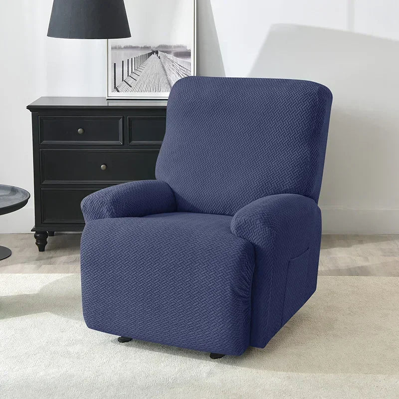 1/2/3 Seater Recliner Sofa Cover Jacquard Solid Color Stretch Couch Coushion Solid Color Sofa Slipcover for Living Room Home