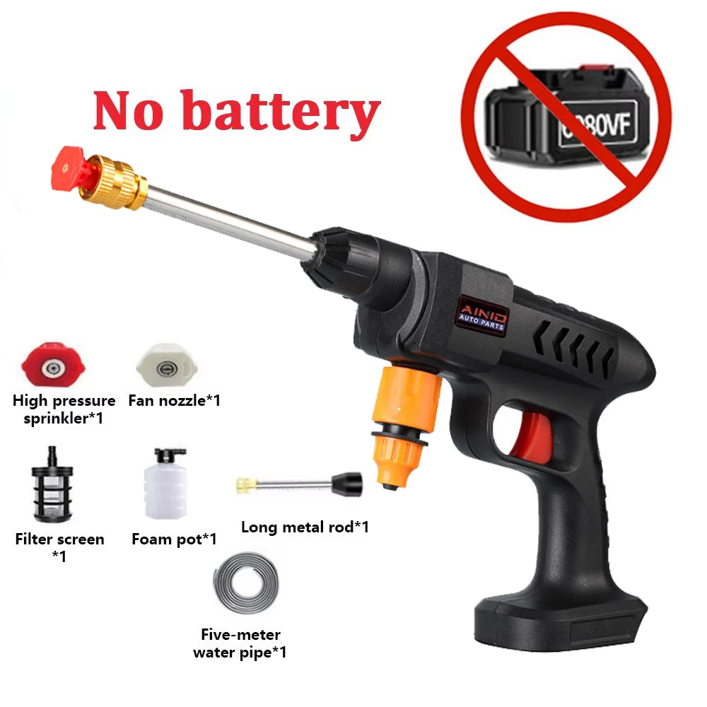 New Wireless High Pressure Car Wash Water Gun Car Washer Self Priming Sustain 300W For Auto Home Garden Cleaning Car Washing