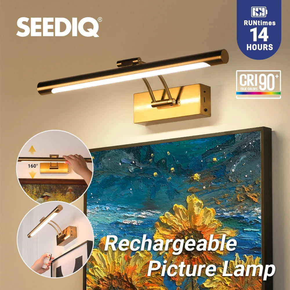 מנורת קיר נטענת LED באורך 40 ס״מ עם שלט – גימורים לבחירה