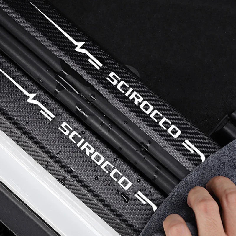 Car Door Sill Protector Stickers For Volkswagen SCIROCCO Logo Anti-Scratch Threshold Rear Trunk Strip Decorative Car Accessories