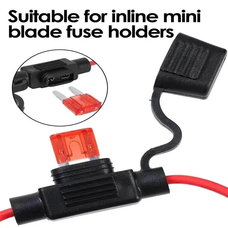 12V Inline Mini Blade Fuse Holders, 5–20 Pack