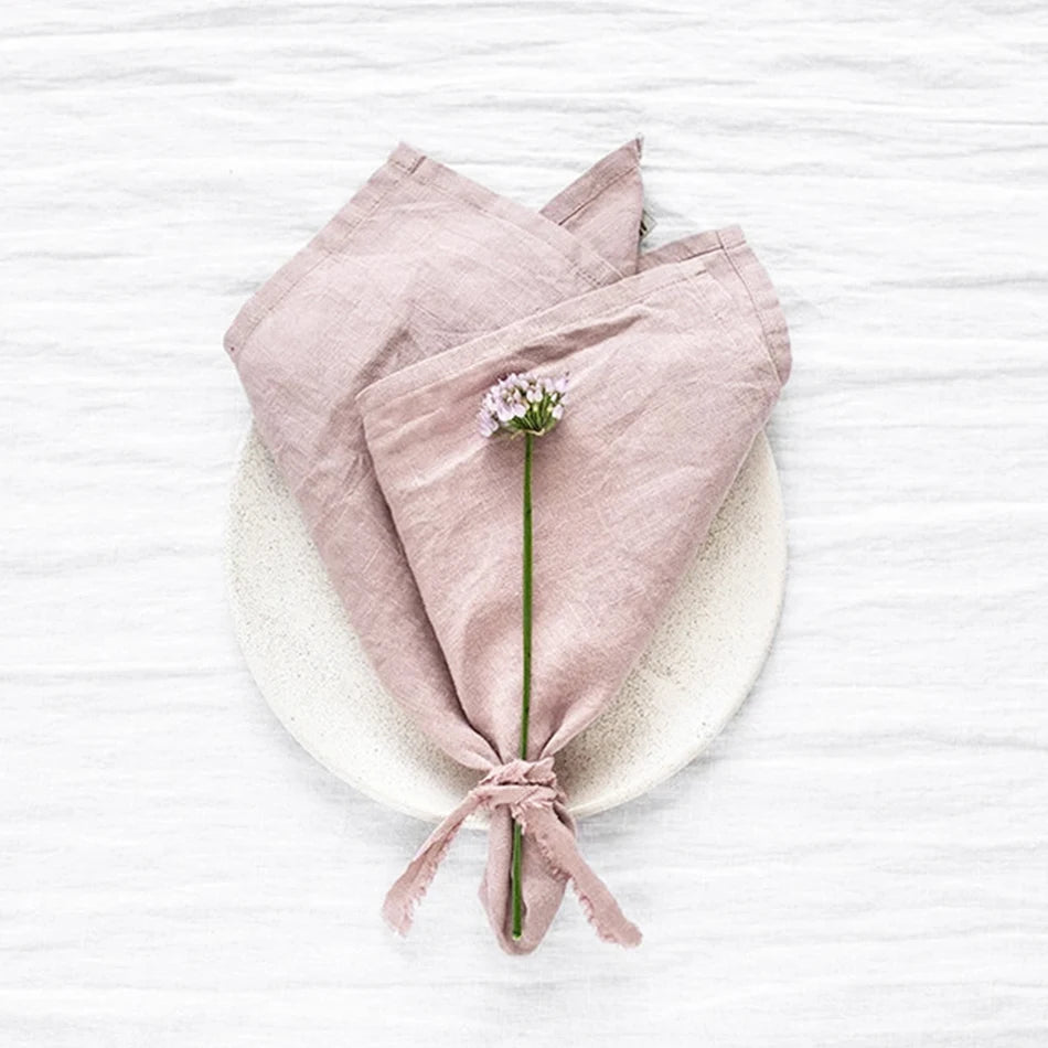 4-Piece Pure Linen Napkin Set – 40×40 cm