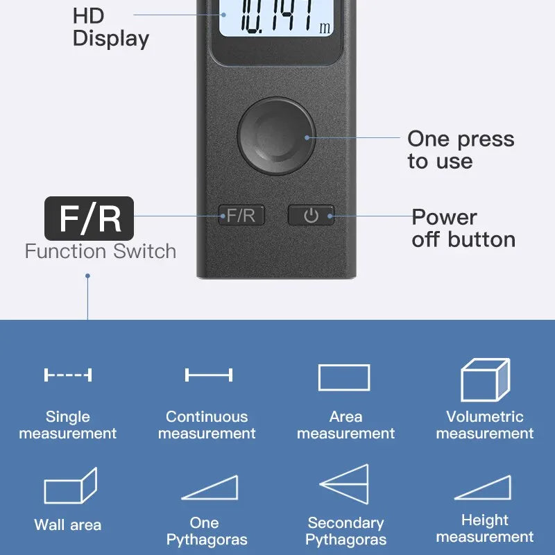 30m Mini USB-Rechargeable Laser Distance Meter