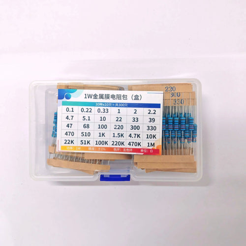1/4W 1/2W 1W 2W 3W Resistor Set Resistance 1% 1/4W 1/2W 1W 2W 3W Metal Film Resistors Kit Ohm Electronic Components Kit