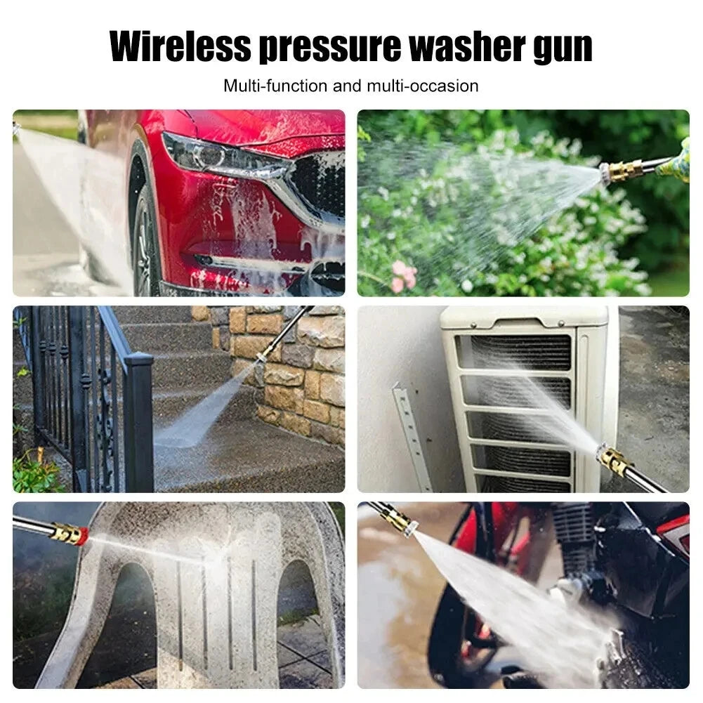 New Wireless High Pressure Car Wash Water Gun Car Washer Self Priming Sustain 300W For Auto Home Garden Cleaning Car Washing