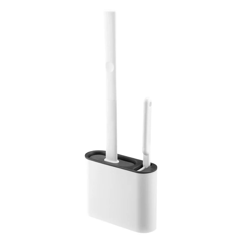 Flexible Silicone Toilet Brush with Holder – Wall-Mountable Set