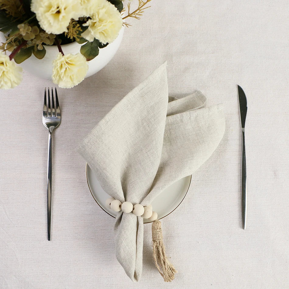 4-Piece Pure Linen Napkin Set – 40×40 cm