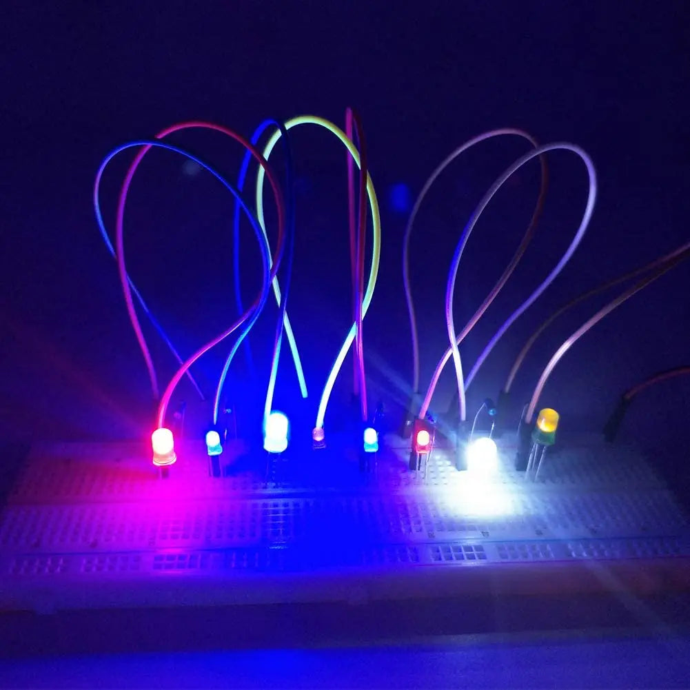 100-Pack 3mm/5mm Round LEDs for DIY Electronics