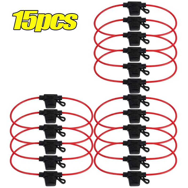 12V Inline Mini Blade Fuse Holders, 5–20 Pack
