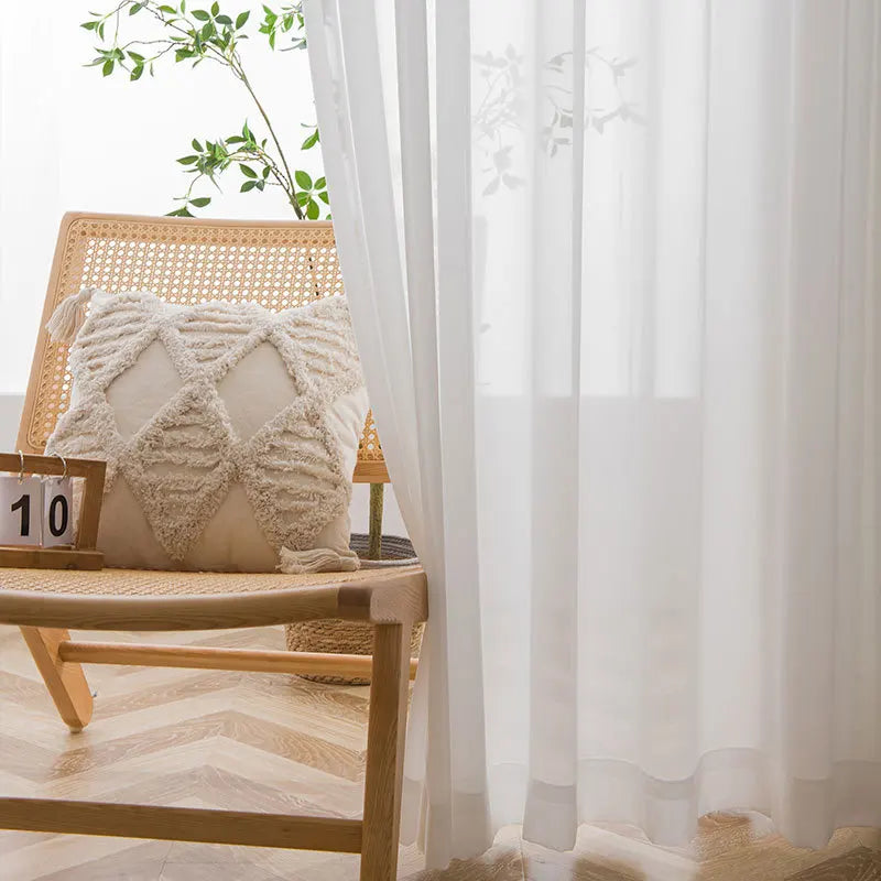 Cream White Sheer Voile Curtains – Multiple Sizes