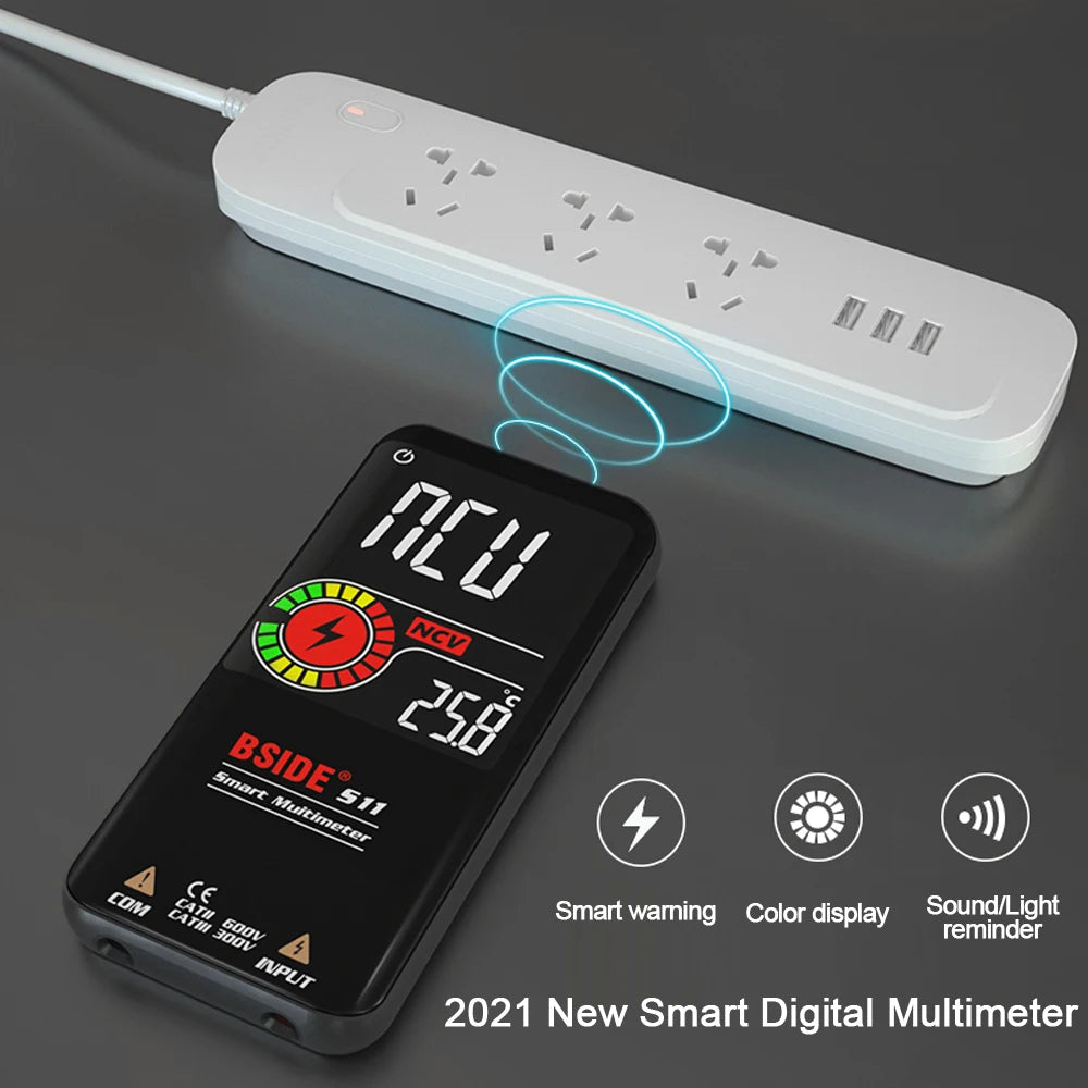 BSIDE Digital Multimeter Smart Electrician Tester USB Charge T-RMS DC AC Voltage Capacitance Ohm Hz NCV Professional Multitester