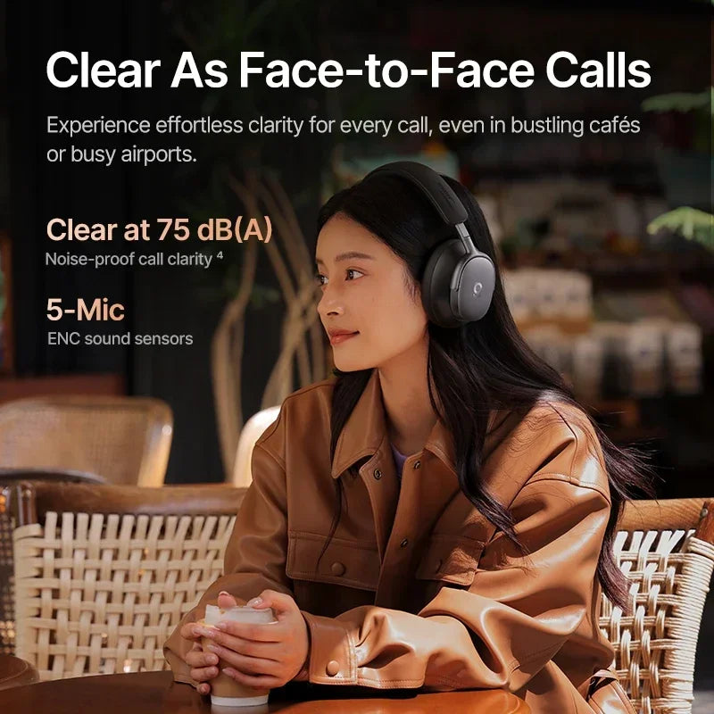 Baseus Inspire XH1 Sound by Bose ANC Wireless Headphone Bluetooth 6.1 48dB Adaptive Noise Cancellation Headset Hi-Res LDAC 100Hr