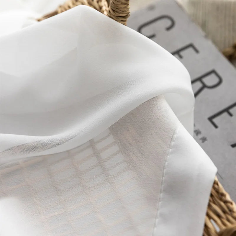 Cream White Sheer Voile Curtains – Multiple Sizes