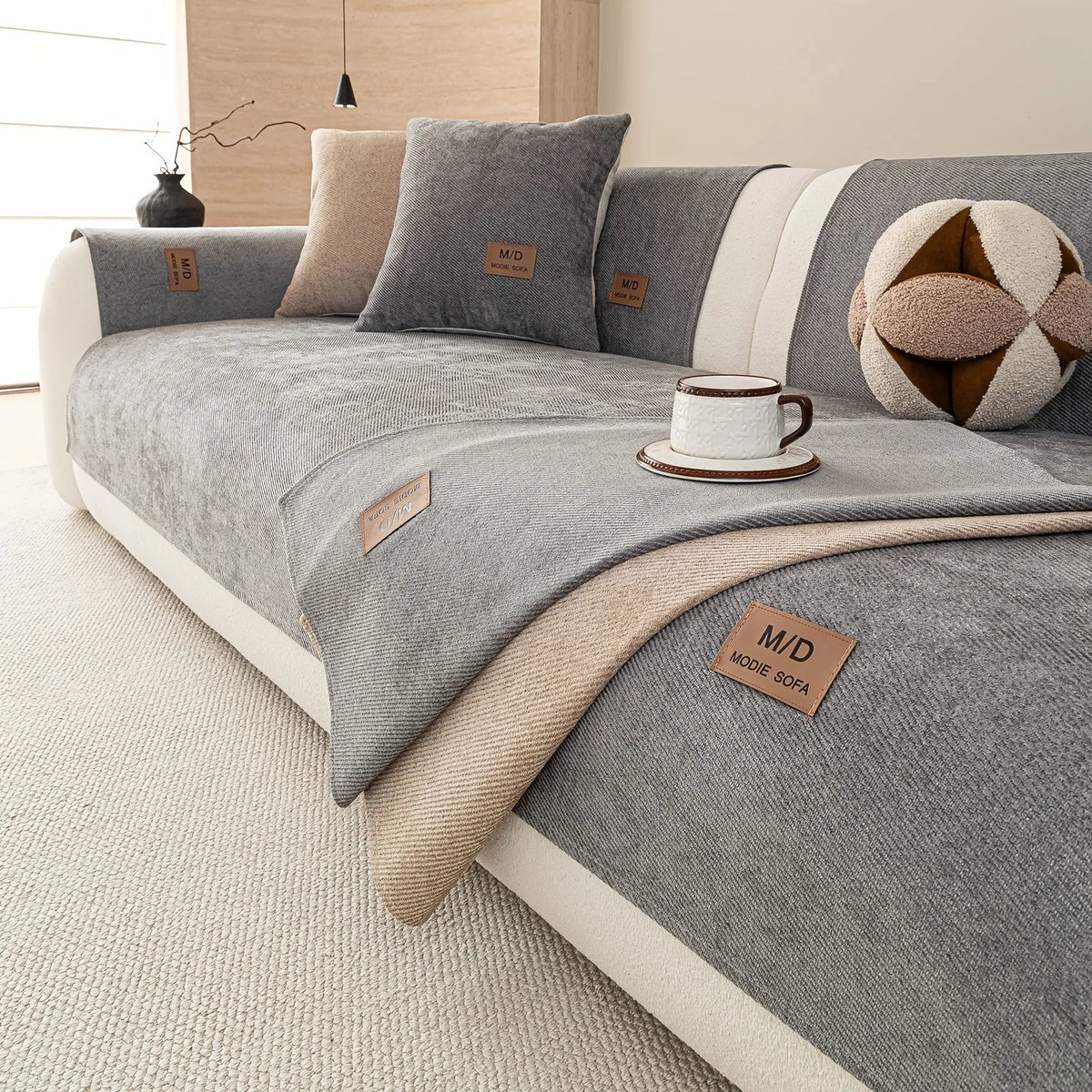 Non-Slip Chenille Sofa Cover Mat – Multiple Sizes
