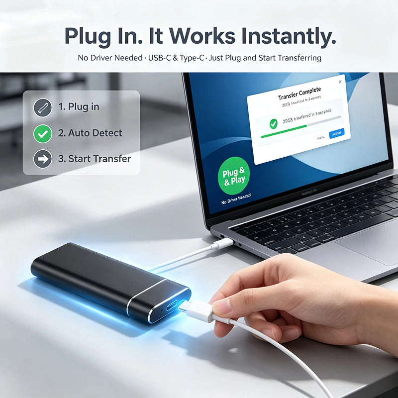 Portable USB-C External SSD with USB 3.1