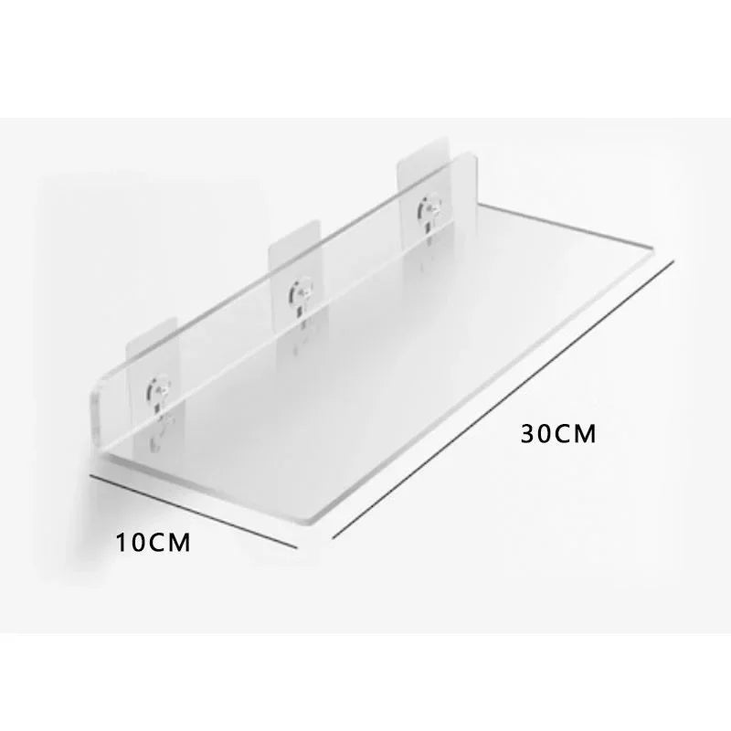 Clear Acrylic Wall Shelf – No-Drill Bathroom & Kitchen Organizer