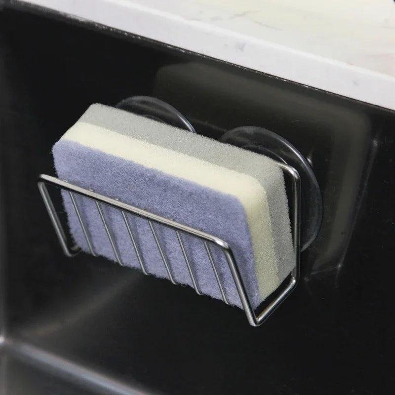 Stainless Steel Sink Sponge Rack – No-Drill Drain Holder