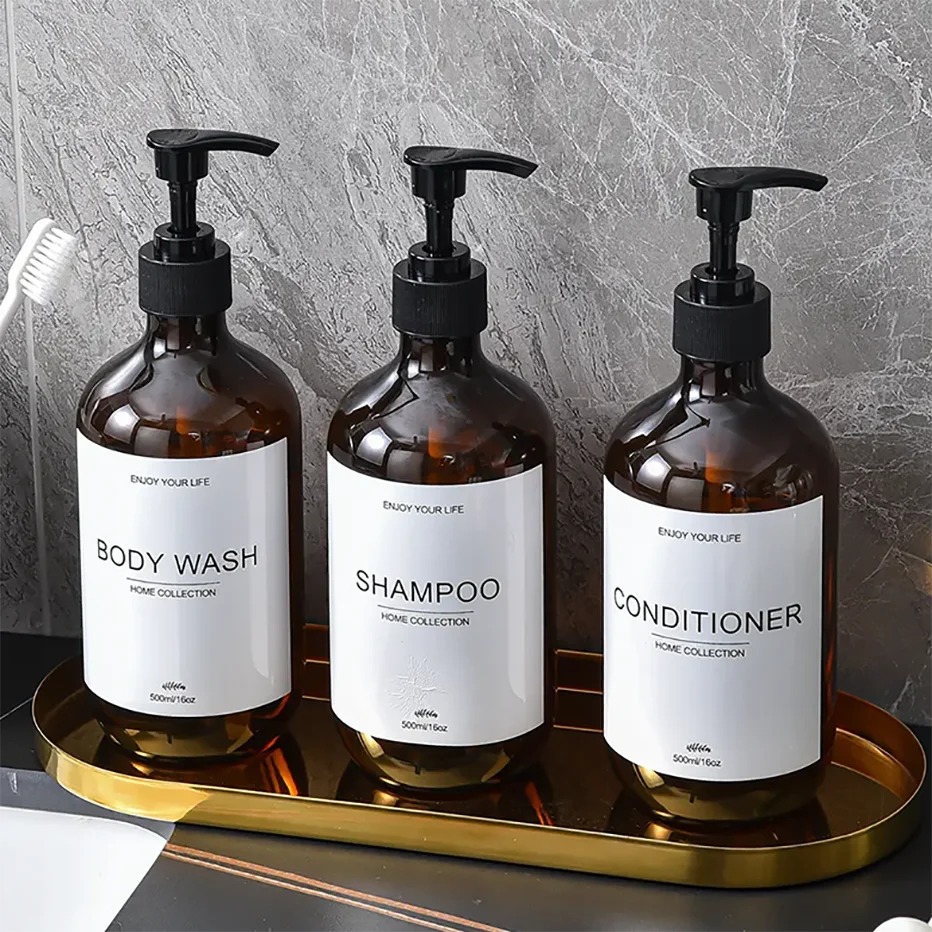 500ml Shower Dispenser Bottle – Shampoo, Conditioner & Body Wash Labels