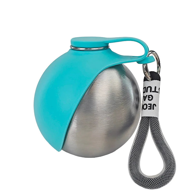 285ml Stainless Steel Dog Water Bottle with Bowl