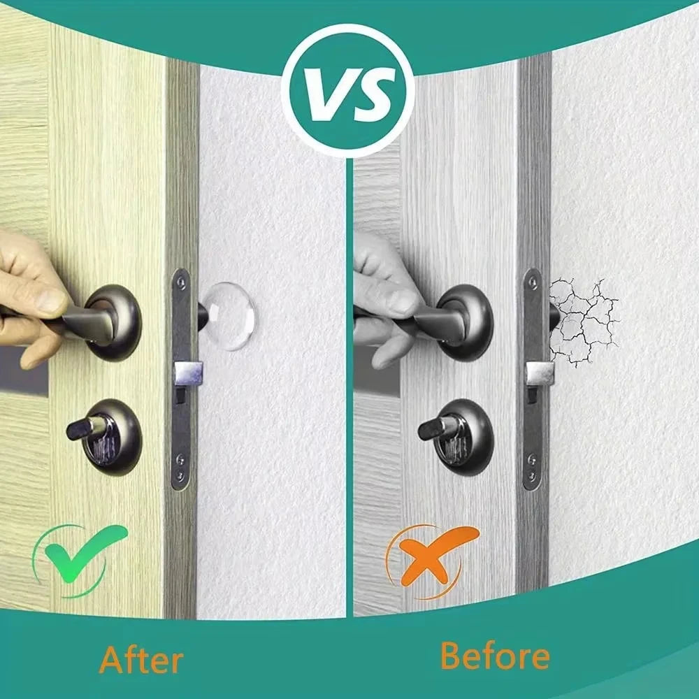 Door Knob Wall Shield Clear Soft Rubber Door Stopper Door Handle Bumper Wall Protector Mute Stickers Muffler Pad Protective Plug