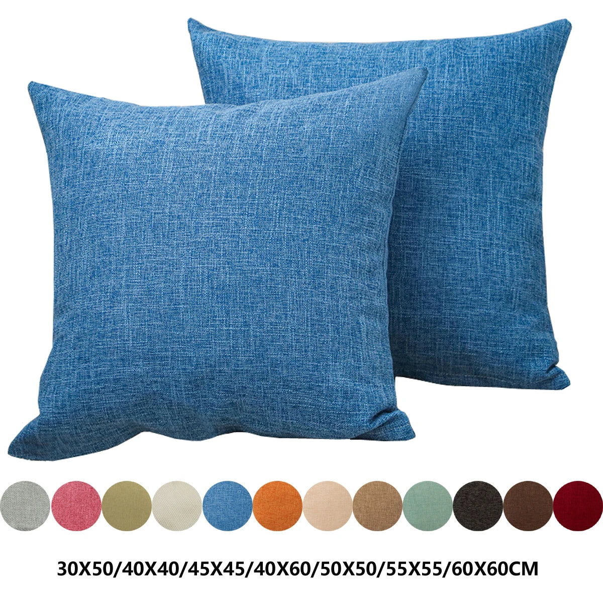 Linen-Blend Sofa Cushion Cover – Multiple Sizes