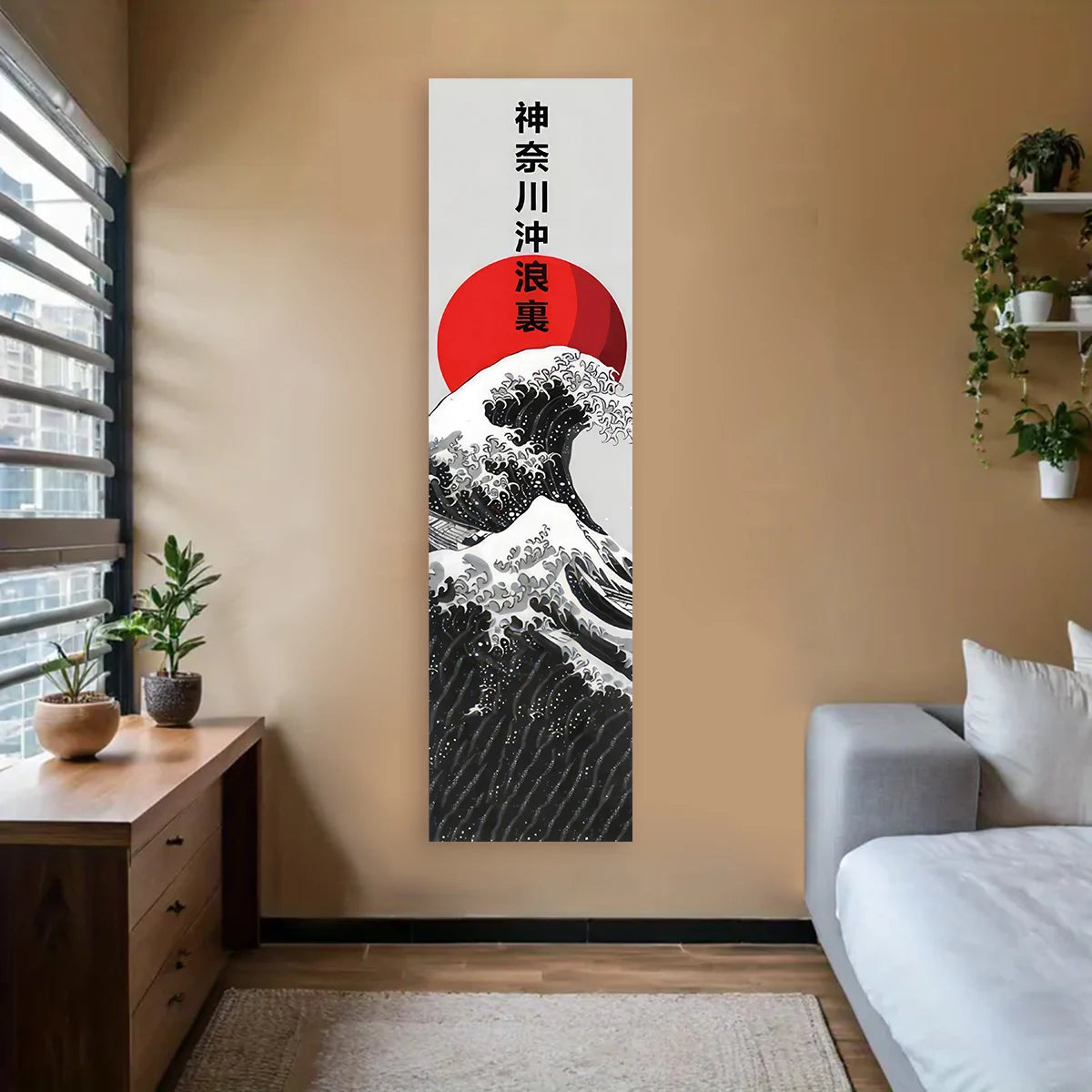 Japanese Ocean Wave Wall Tapestry – 40×150 cm