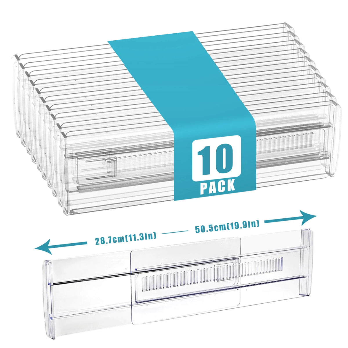 Expandable Clear Drawer Organizer Set – 6/8/10/12 Pack
