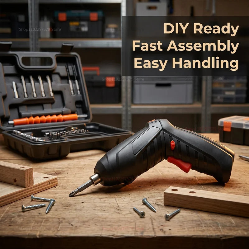 47-Piece Rechargeable Electric Screwdriver Kit 3.6V Cordless Lithium Power Tool Set for Home DIY Repairs and Assembly Tasks