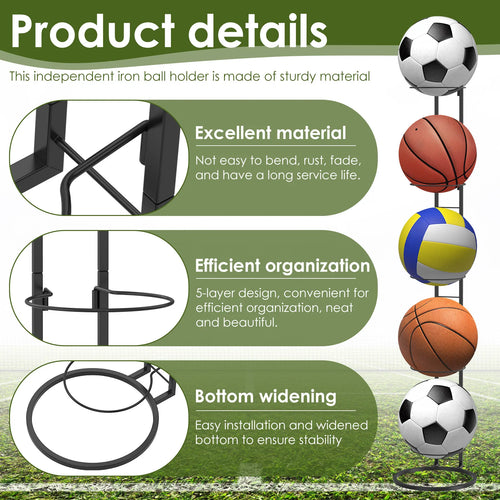 5-Tier Iron Ball Storage Rack