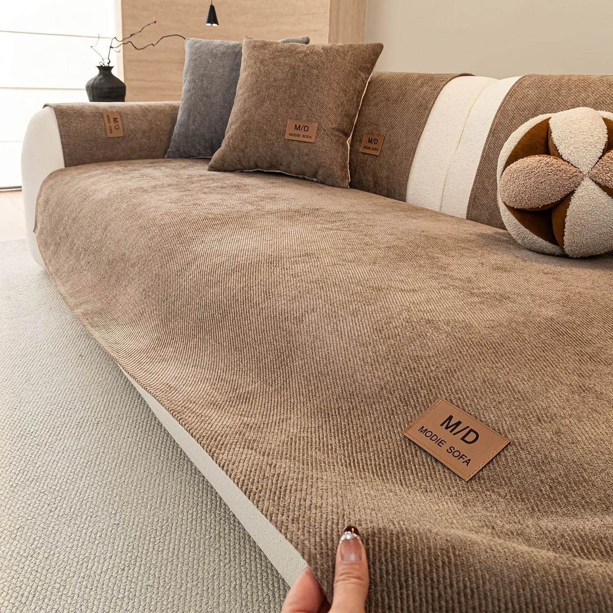 Non-Slip Chenille Sofa Cover Mat – Multiple Sizes