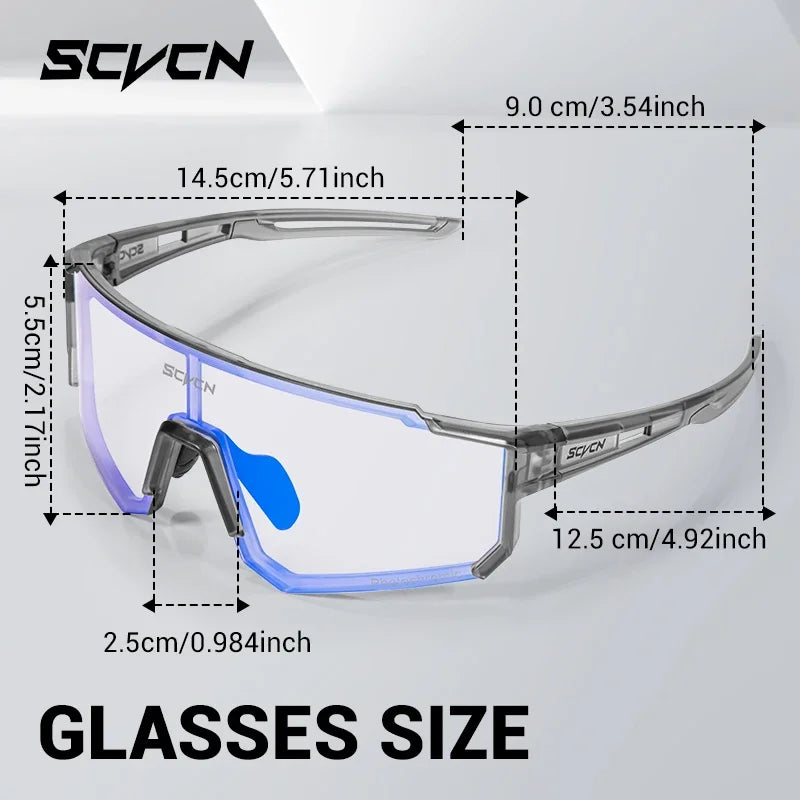 SCVCN Photochromic Sunglasses Outdoor Sports Bike Cycling Glasses Man MTB Climbing Glasses Women Driving Bicycle Eyewear New