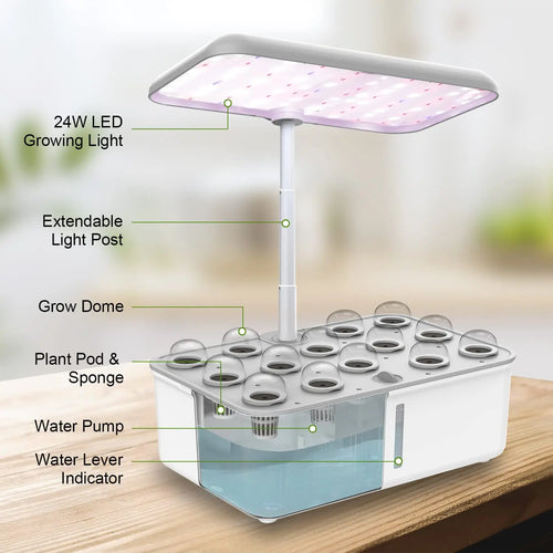 14-Pod Hydroponic Growing System — LED & App Control