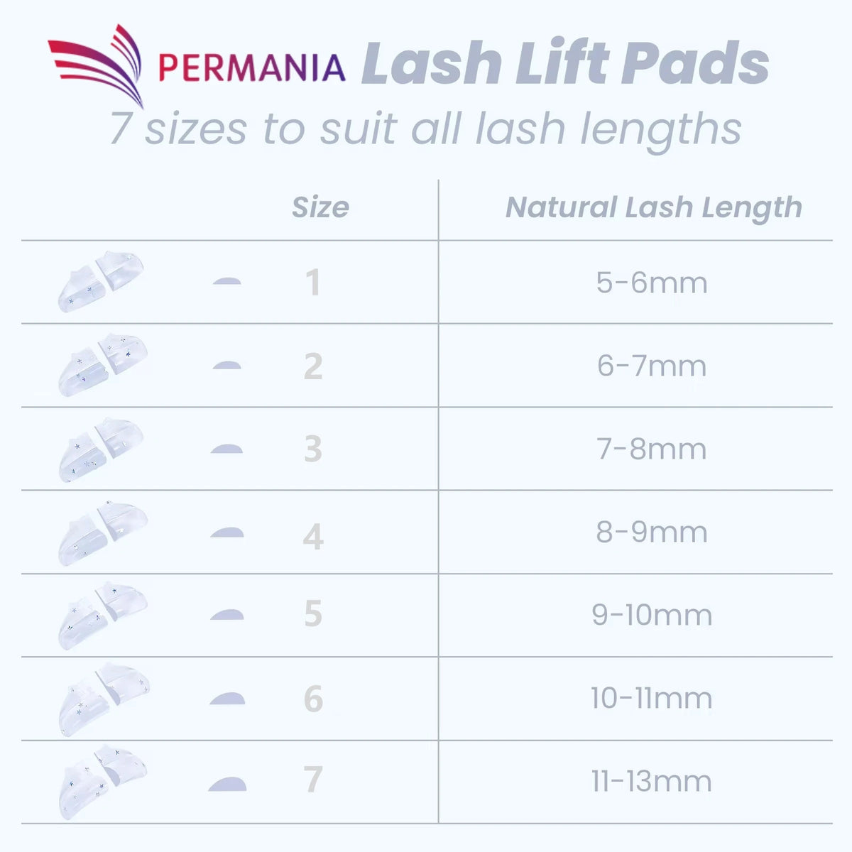 PERMANIA New 7 Pairs Silicone Eyelash Perm Pad Sticky Lashes Rod Shield Lifting 3D Eyelash Curler Accessories Health Beauty Tool